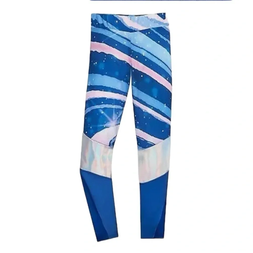Disney Cinderella Athletic Outfit 7/8 NEW Blue Shirt Pants ILY Blue White